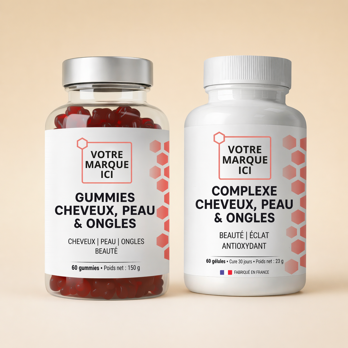 Pack Cheveux, Peau & Ongles (30x Gummies et 30x Complexe gélules)
