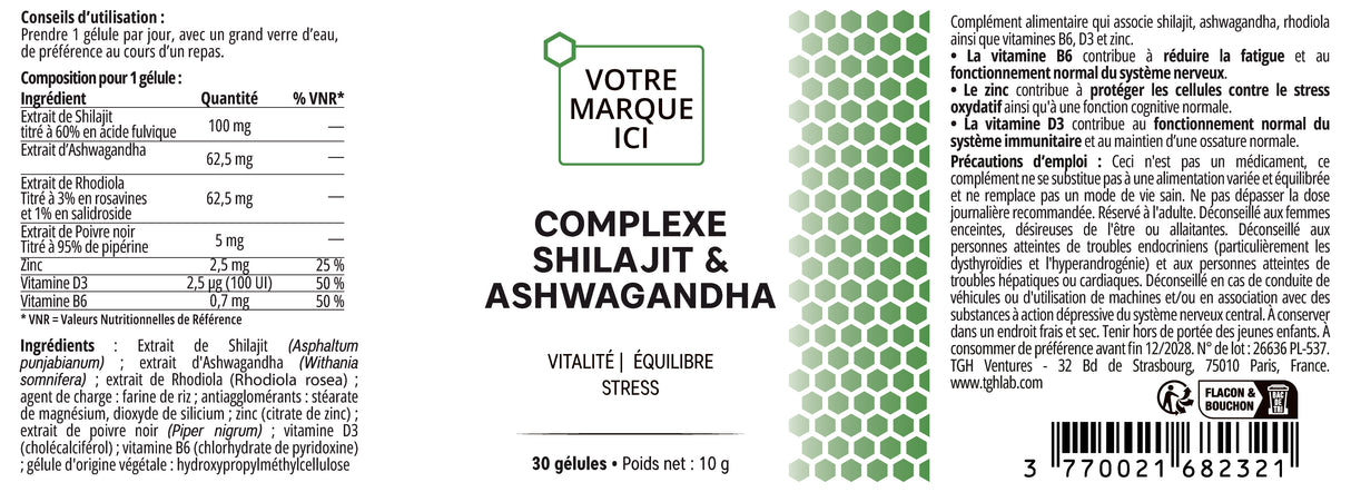 Complexe Shilajit & Adaptogène